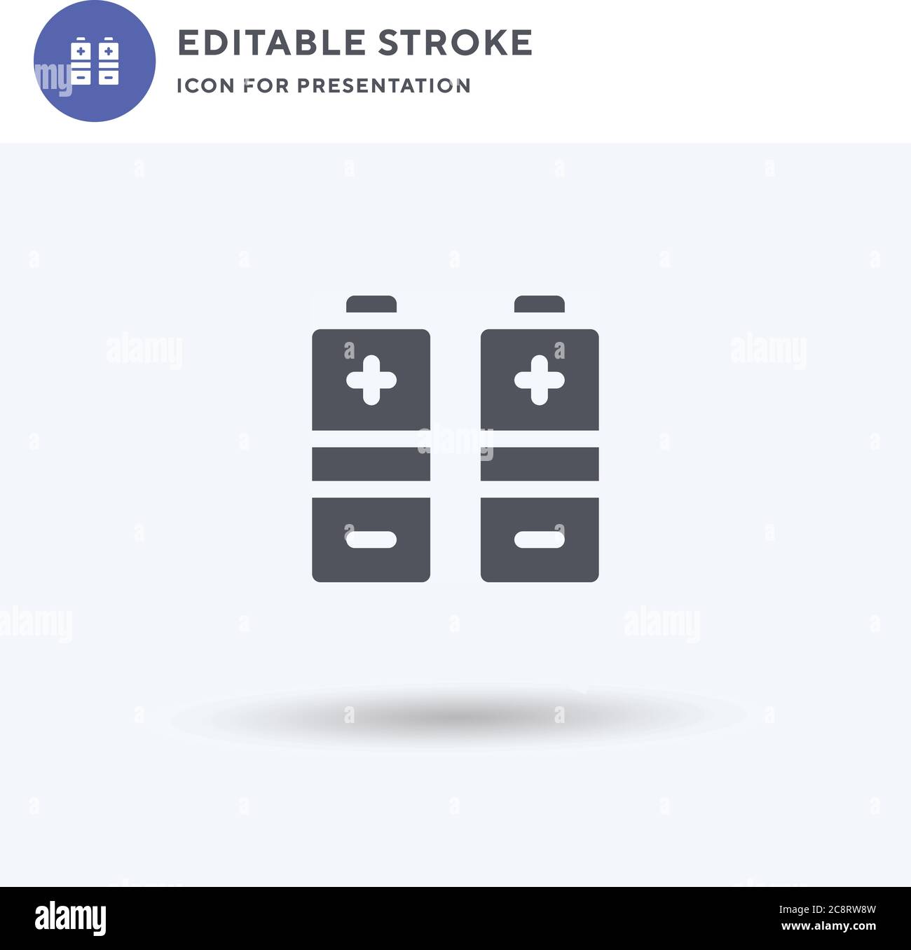Battery icon vector, filled flat sign, solid pictogram isolated on ...