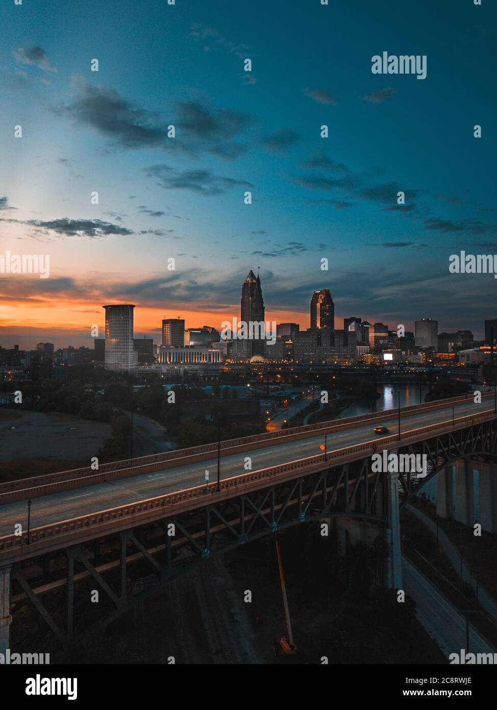 Cleveland Skyline In Ohio Stock Photo Alamy Cleveland Skyline In Ohio 2C8RWJE