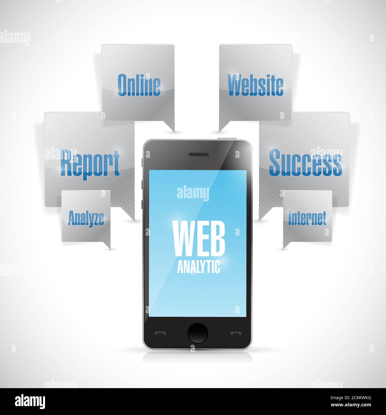 Web analytics phone concept illustration design over a white background Stock Vector