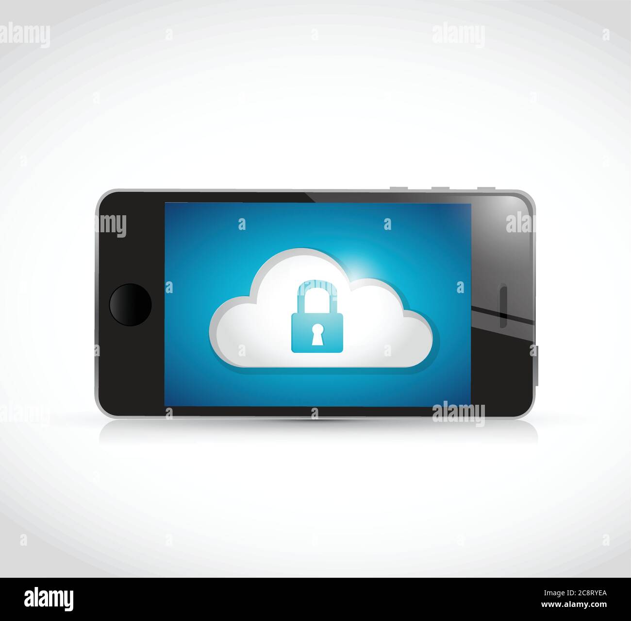 Phone and cloud security communication illustration design Stock Vector