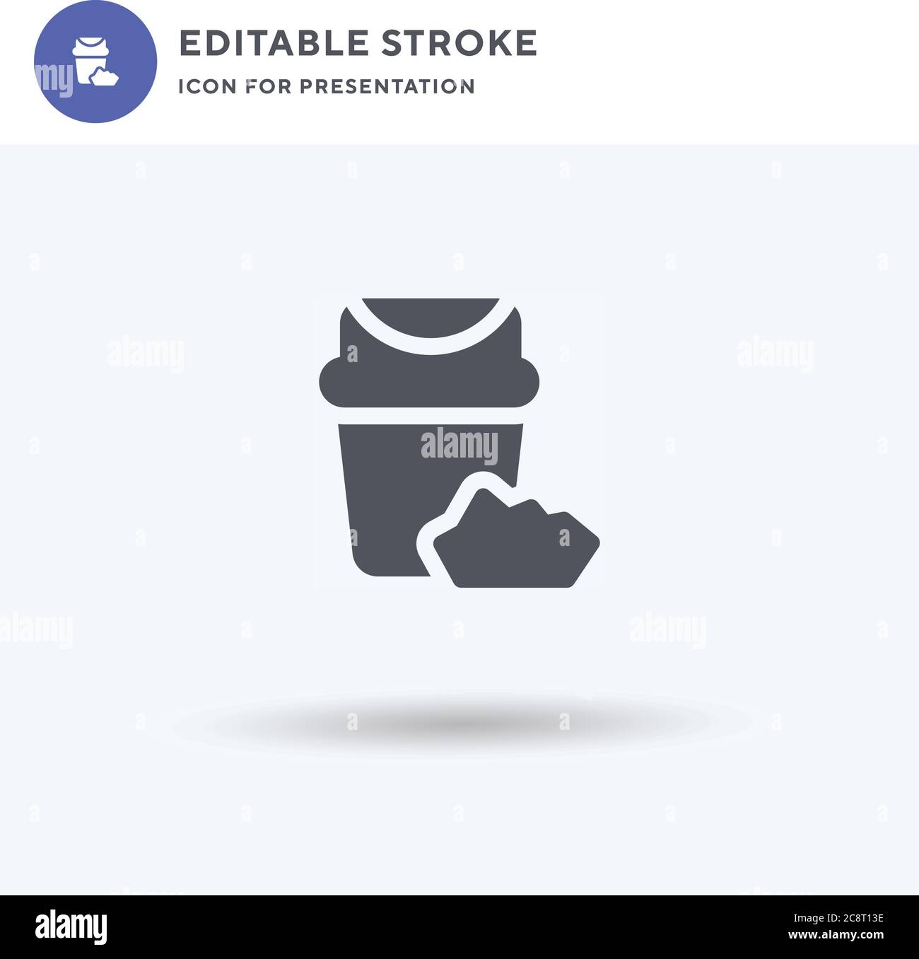 Bin icon vector, filled flat sign, solid pictogram isolated on white, logo illustration. Bin icon for presentation. Stock Vector