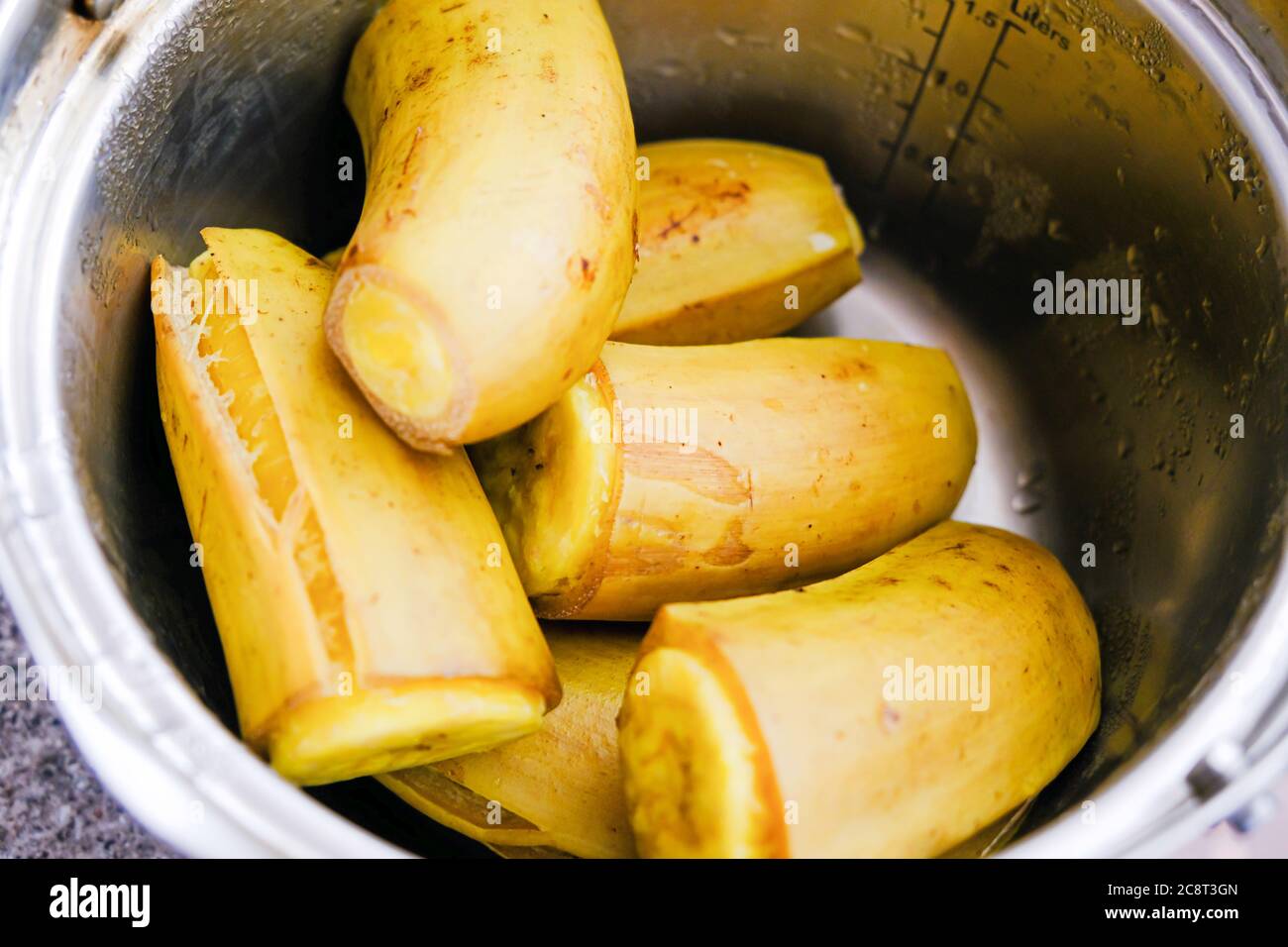 Cooked Nigerian Boiled plantain ready to eat Stock Photo Alamy