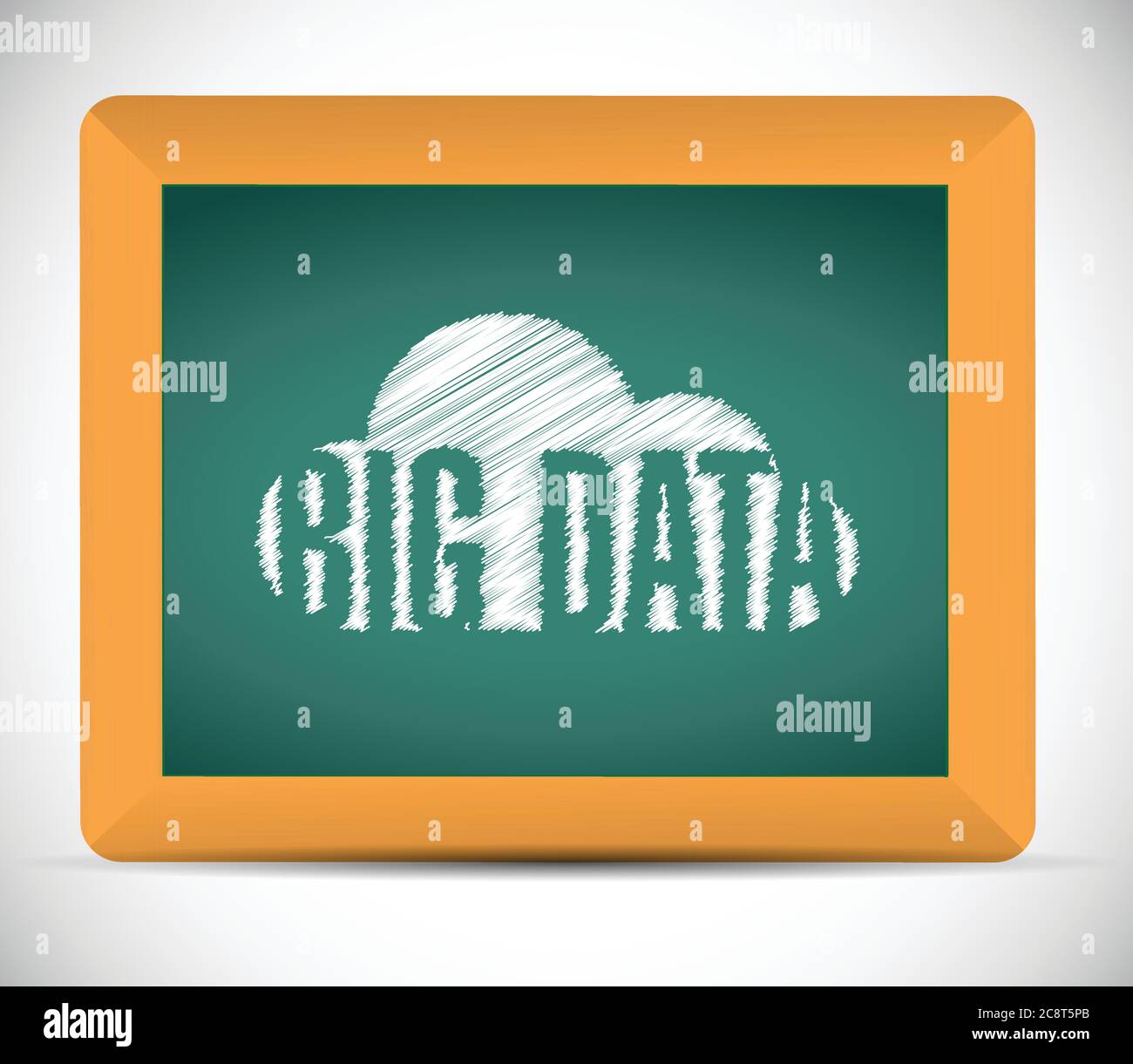 Big data cloud scribble on a board. illustration design over a white background Stock Vector