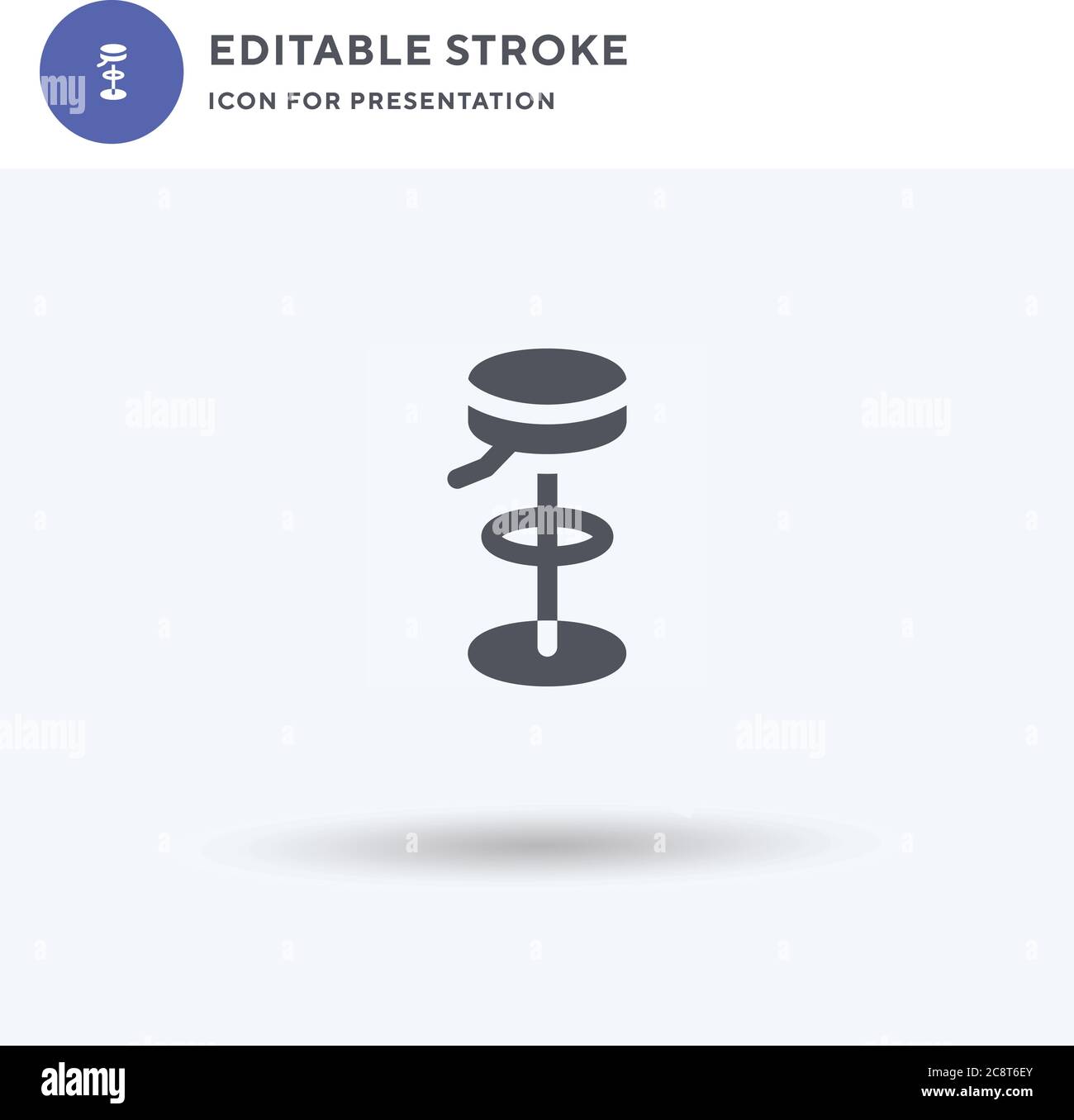 Stool icon vector, filled flat sign, solid pictogram isolated on white ...
