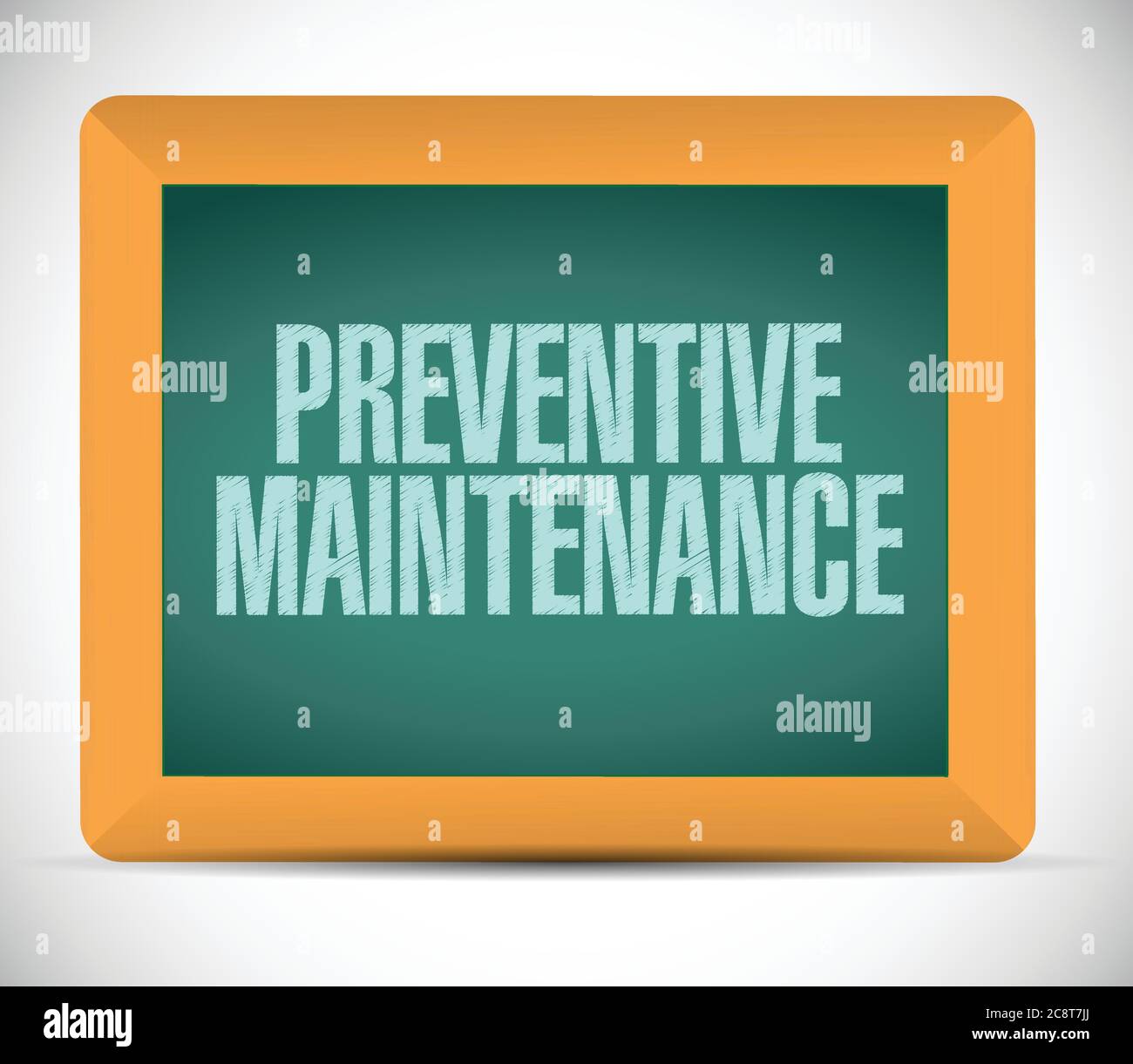 Preventive maintenance message sign illustration design over a white