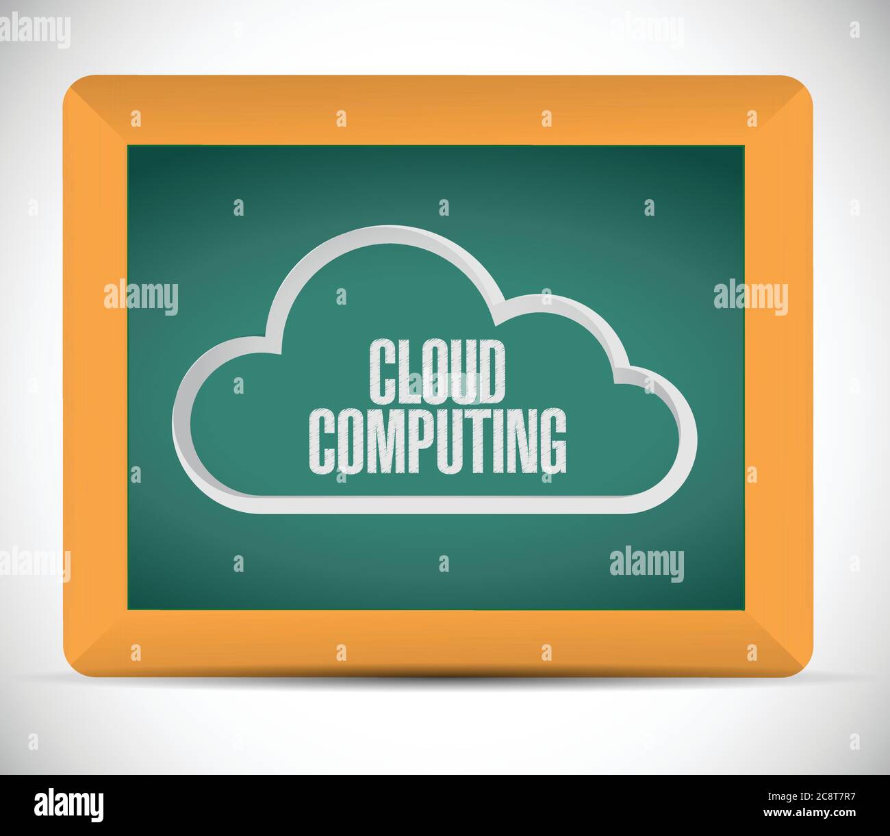 Cloud computing sign on a blackboard. illustration design over a white background Stock Vector