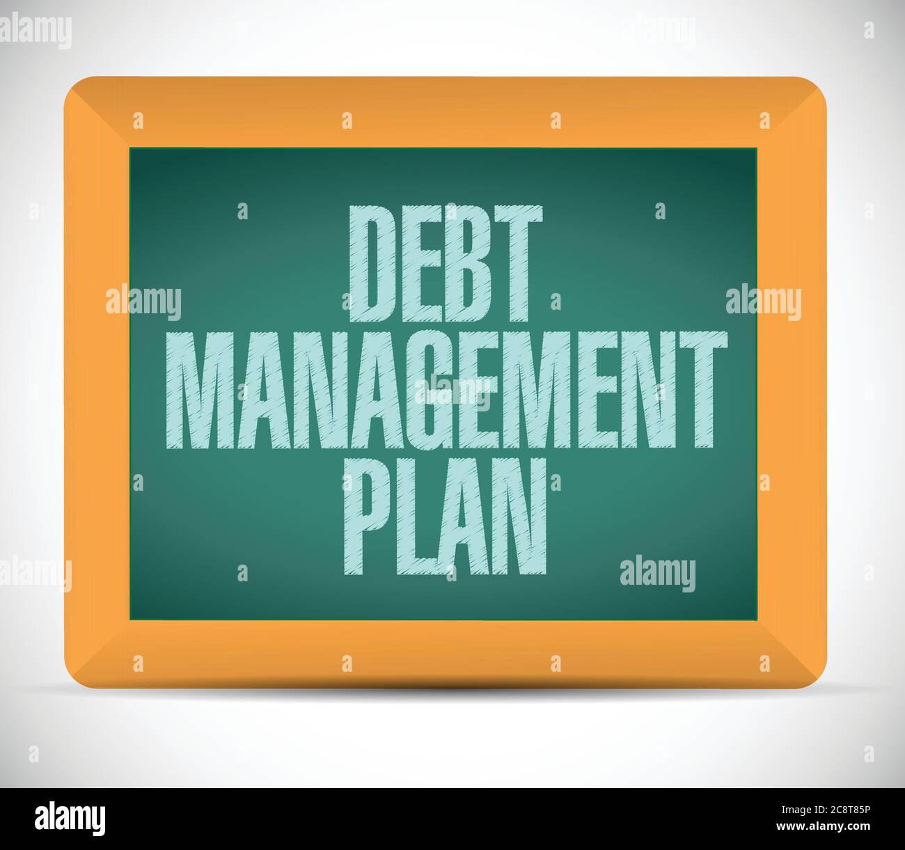 Debt management plan sign illustration design over a white background