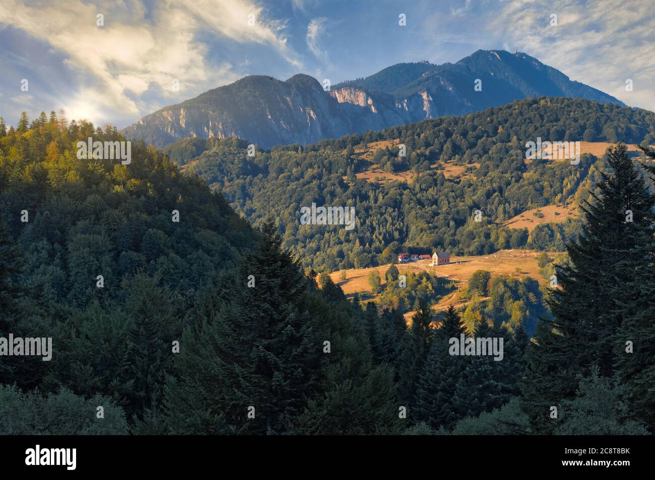 Beautiful mountain landscape in Carpathian mountains, Romania Stock Photo