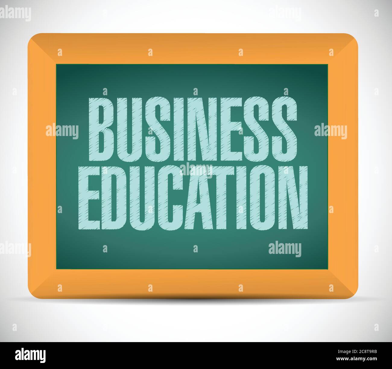 Business education sign message illustration design over a white ...