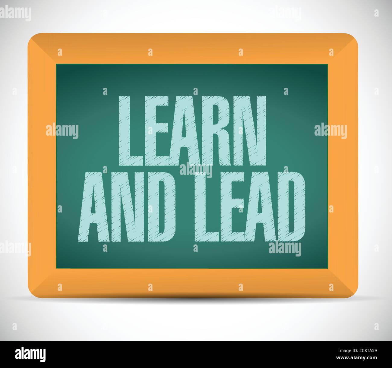 Learn and lead board sign illustration design over a white background Stock Vector