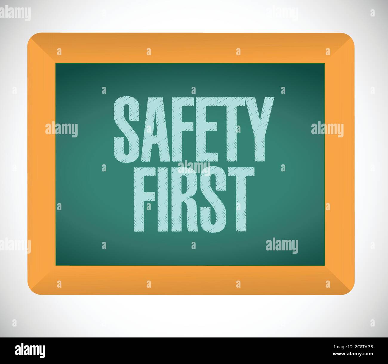Safety first message board illustration design over a white background