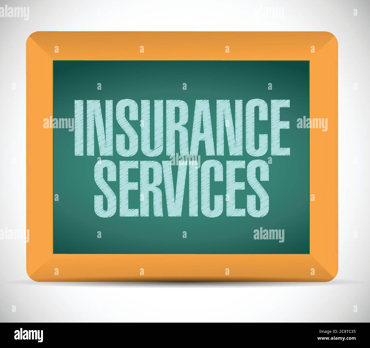 Insurance services message on board. illustration design over a white