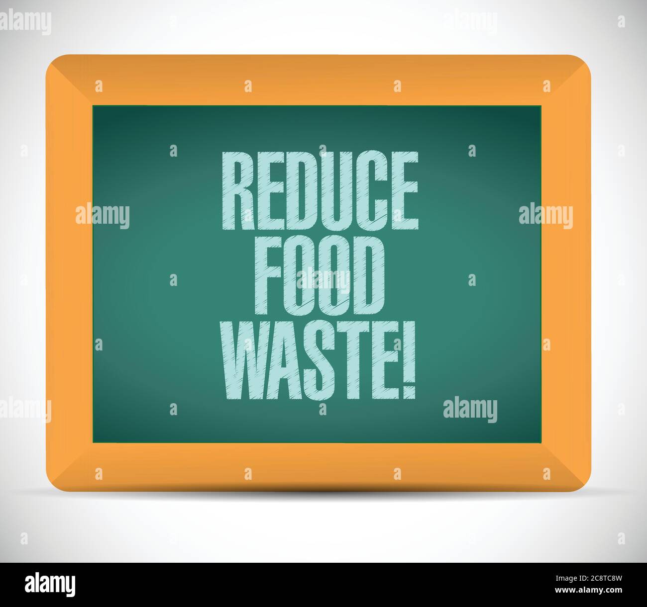 Reduce food waste message illustration design over a white background Stock Vector