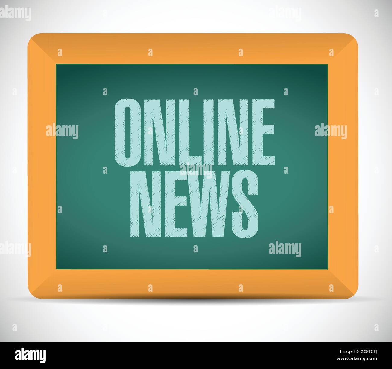 Online news sign message illustration design over a white background