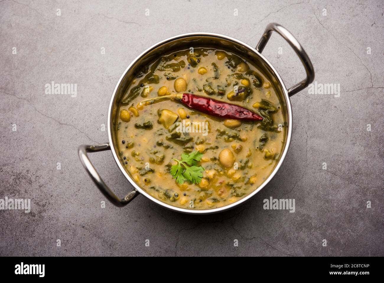 Healthy Dal Palak or yellow Toor Spinach Daal recipe also known as