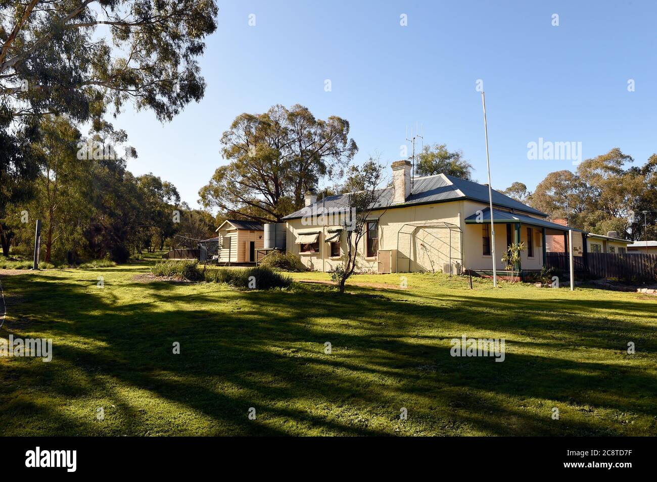 Glenrowan, Victoria. Historical buildings, The Old Police Station and Lock Up. Stock Photo