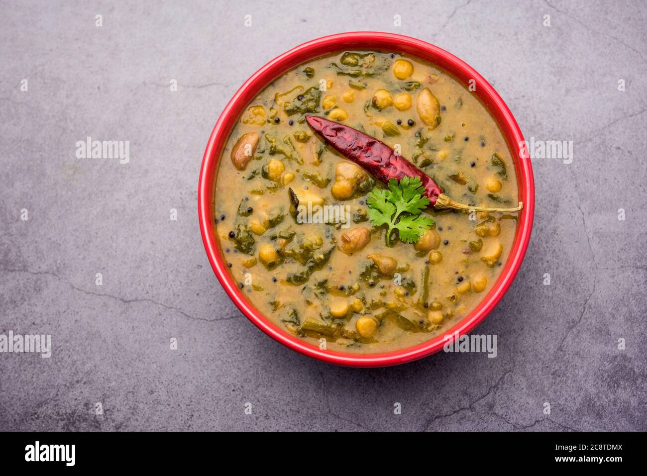 Healthy Dal Palak or yellow Toor Spinach Daal recipe also known as