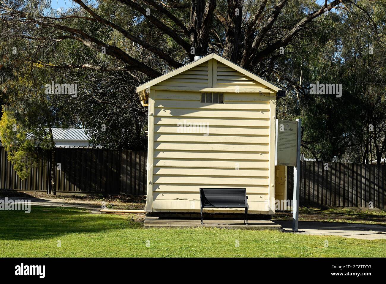 Glenrowan, Victoria. Historical buildings. The Old Police Station and Lock Up, Stock Photo