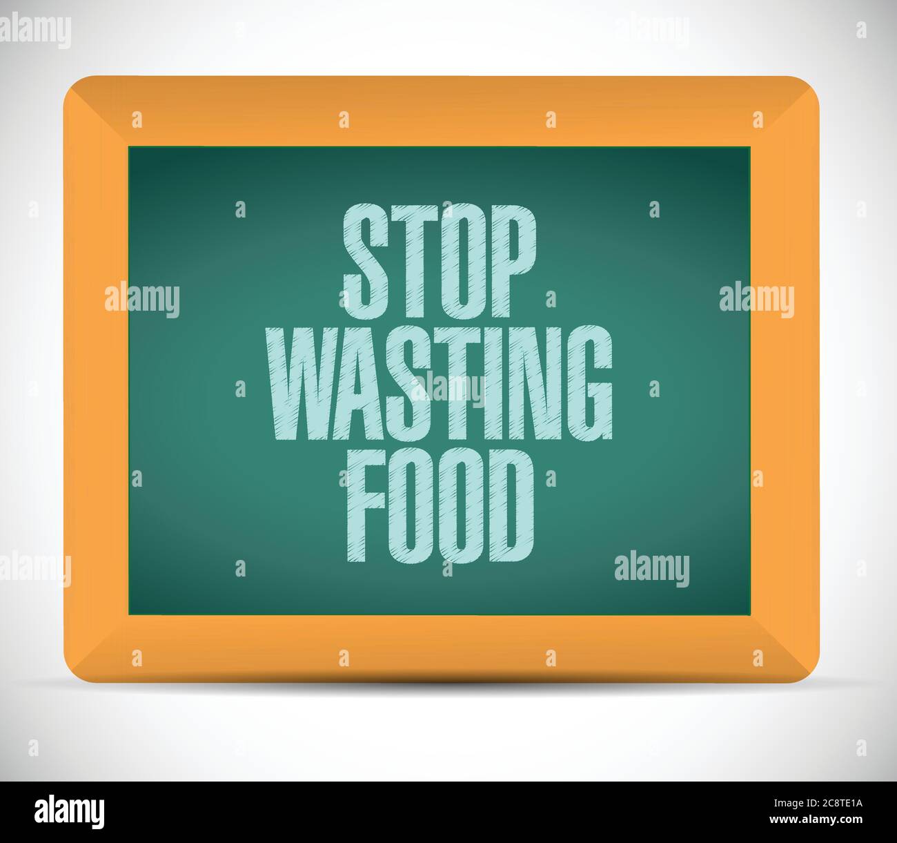 Stop wasting food message on a board. illustration design over a white background Stock Vector