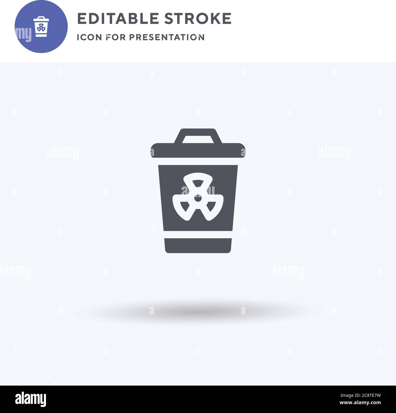 Trash Can icon vector, filled flat sign, solid pictogram isolated on white, logo illustration. Trash Can icon for presentation. Stock Vector
