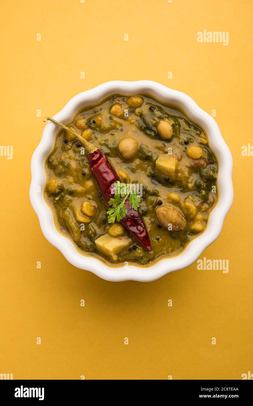 Healthy Dal Palak or yellow Toor Spinach Daal recipe also known as