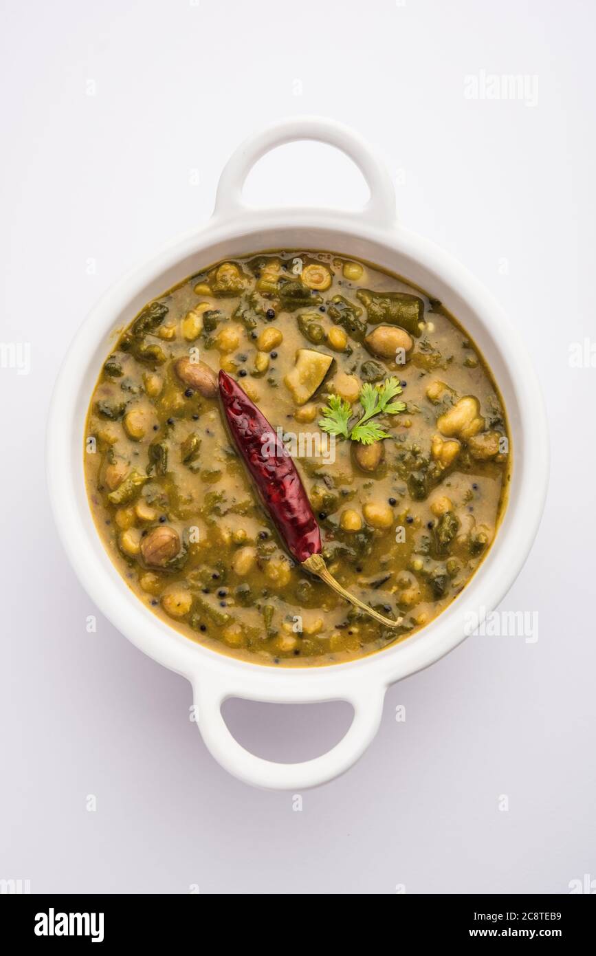 Healthy Dal Palak or yellow Toor Spinach Daal recipe also known as