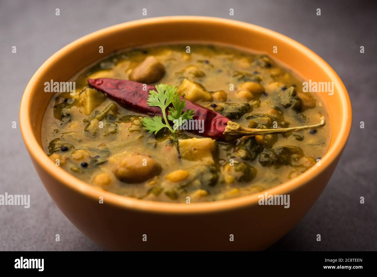 Healthy Dal Palak or yellow Toor Spinach Daal recipe also known as
