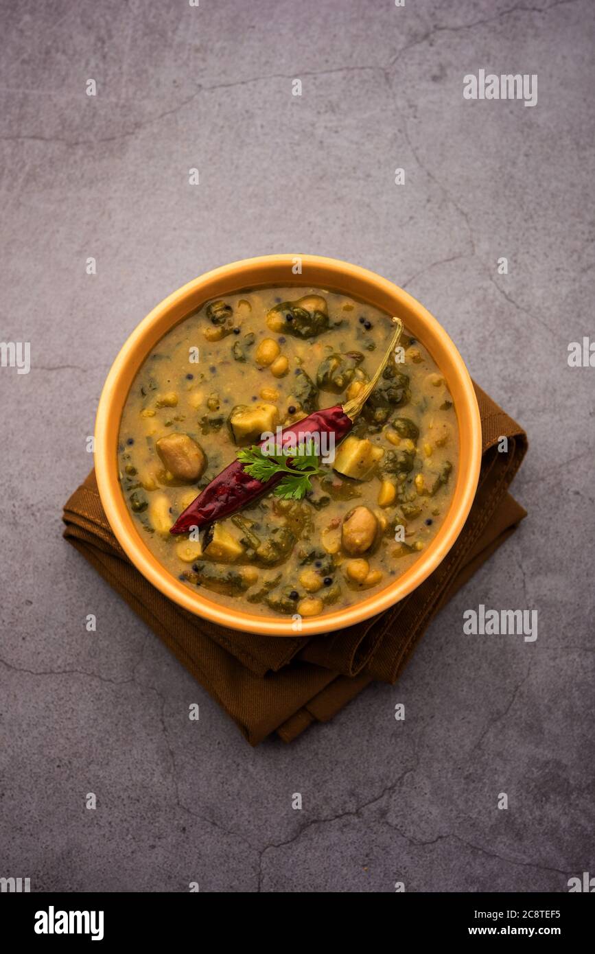 Healthy Dal Palak or yellow Toor Spinach Daal recipe also known as