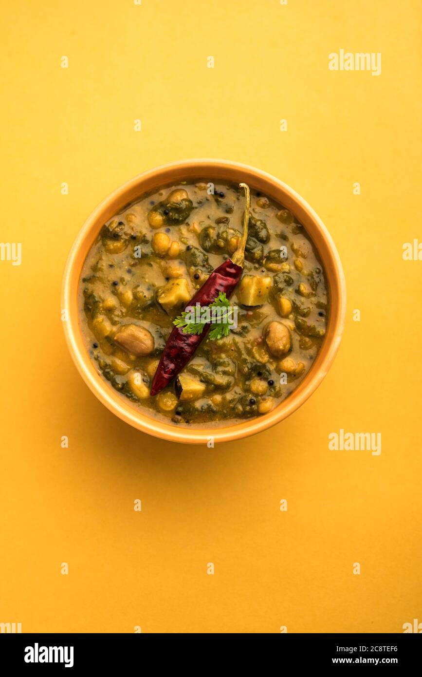 Healthy Dal Palak or yellow Toor Spinach Daal recipe also known as
