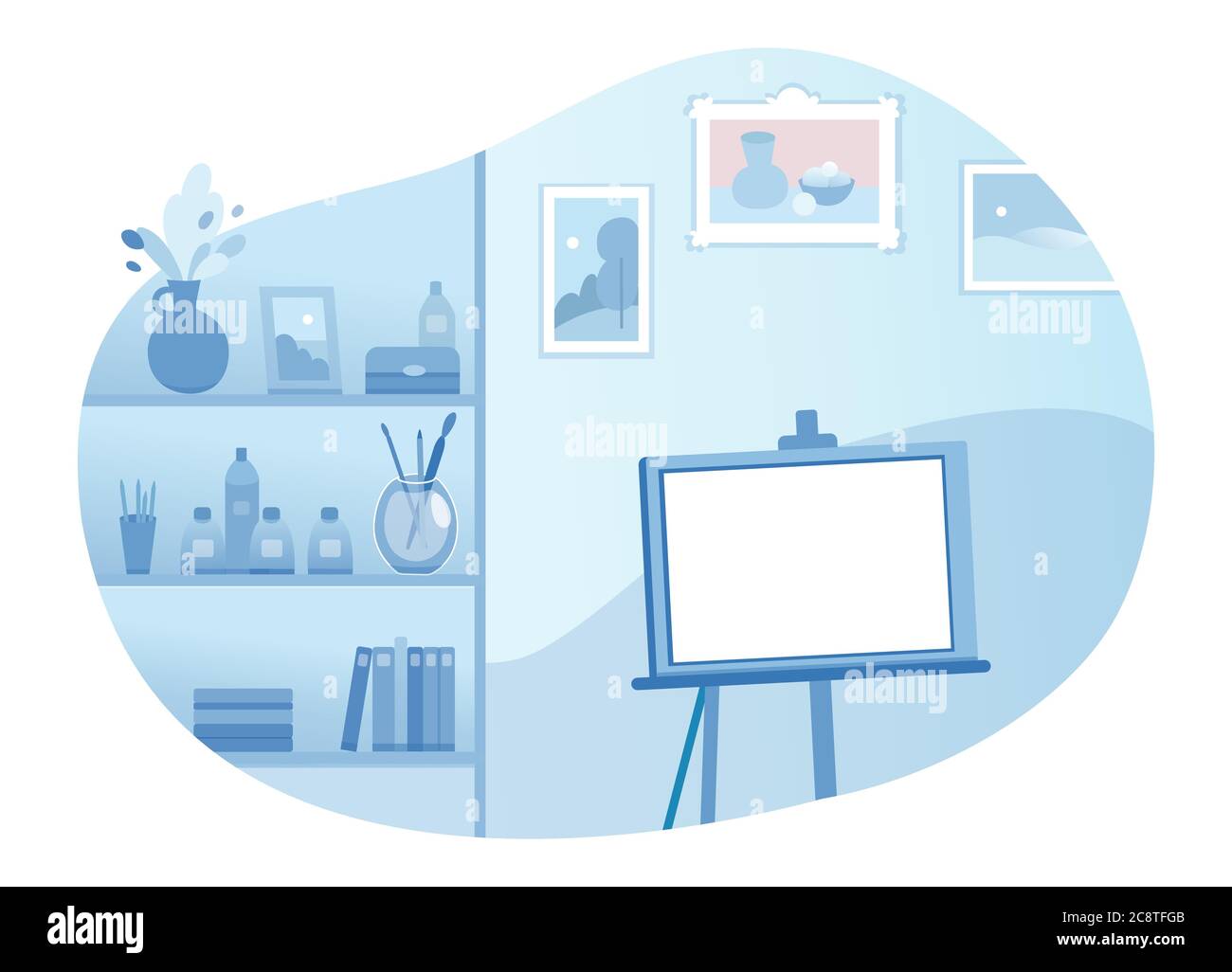 Artist workspace flat vector illustration Stock Vector Image & Art - Alamy