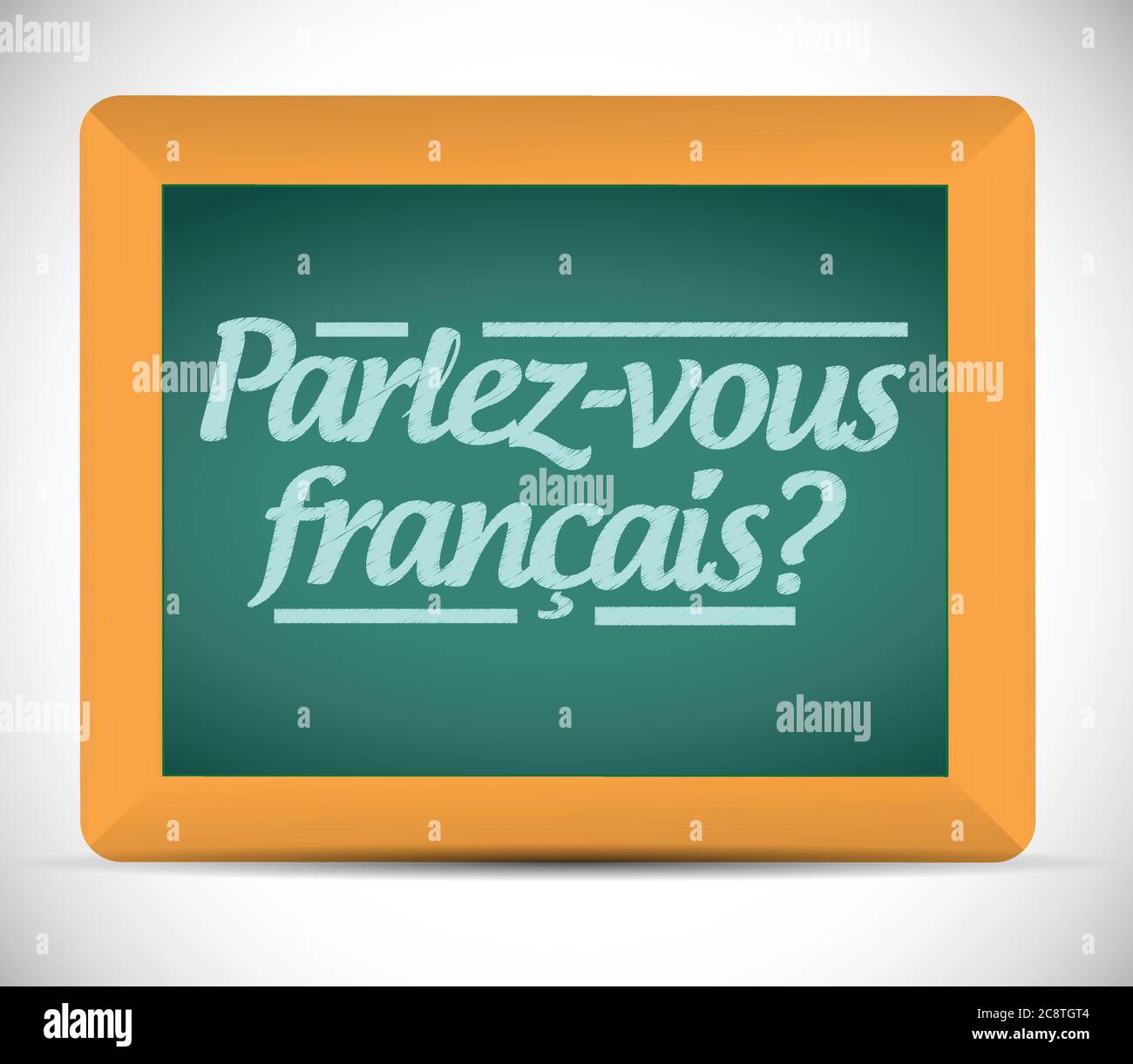 Do you speak french. written in french. illustration design over a white background Stock Vector
