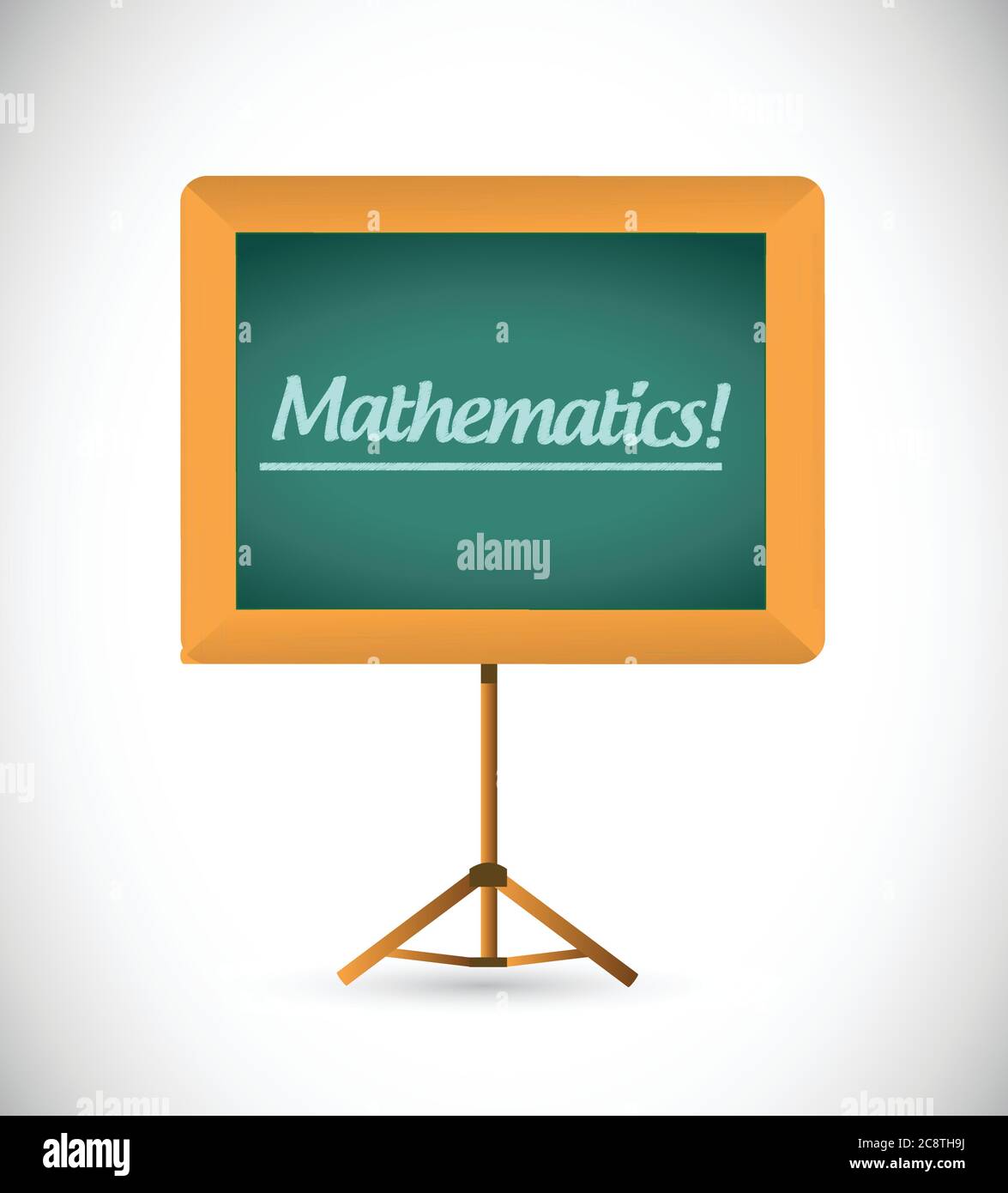 Chalkboard presentation board with the word mathematics. illustration design over white Stock Vector