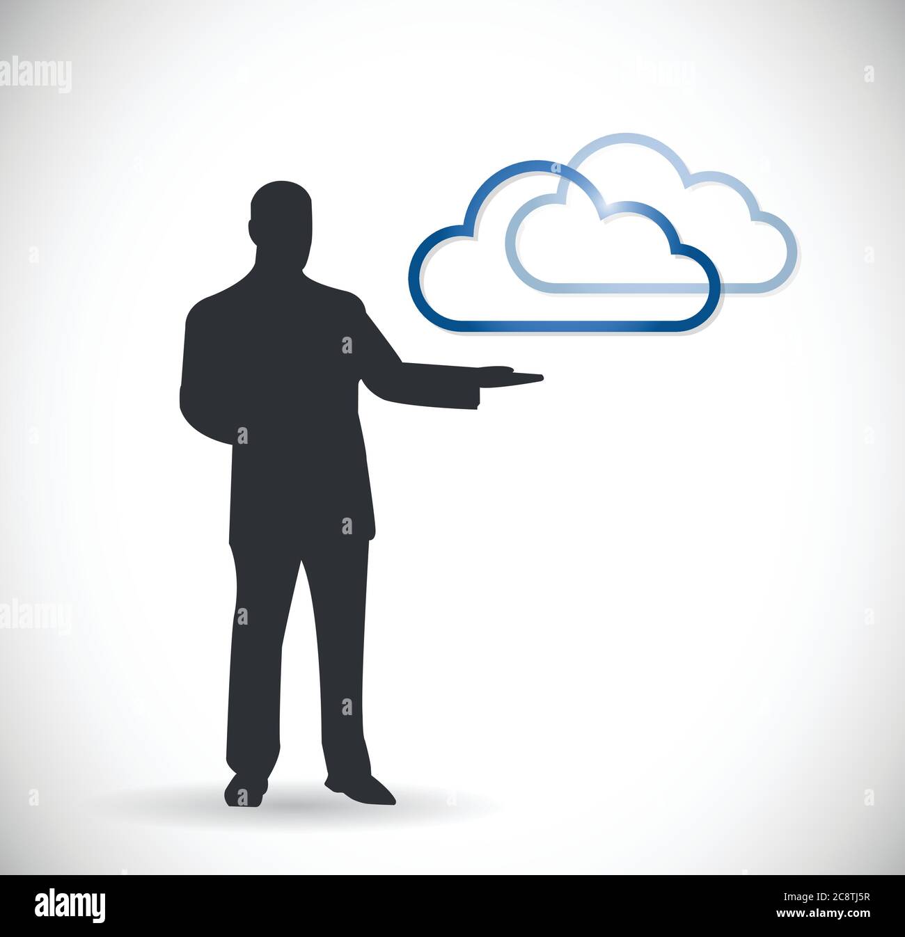 Cloud computing presentation illustration design over a white ...