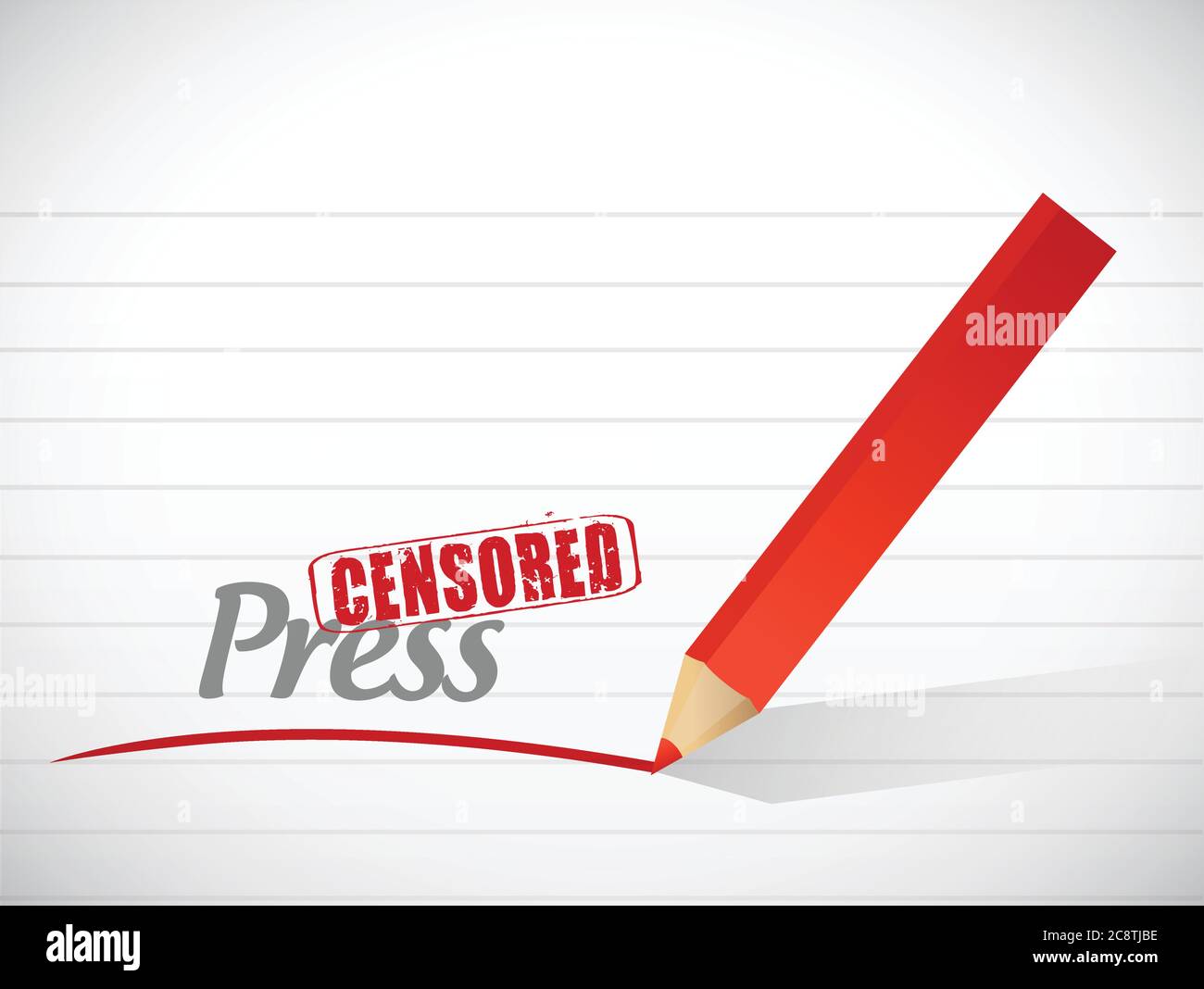 Censored press message illustration design over a white background Stock Vector