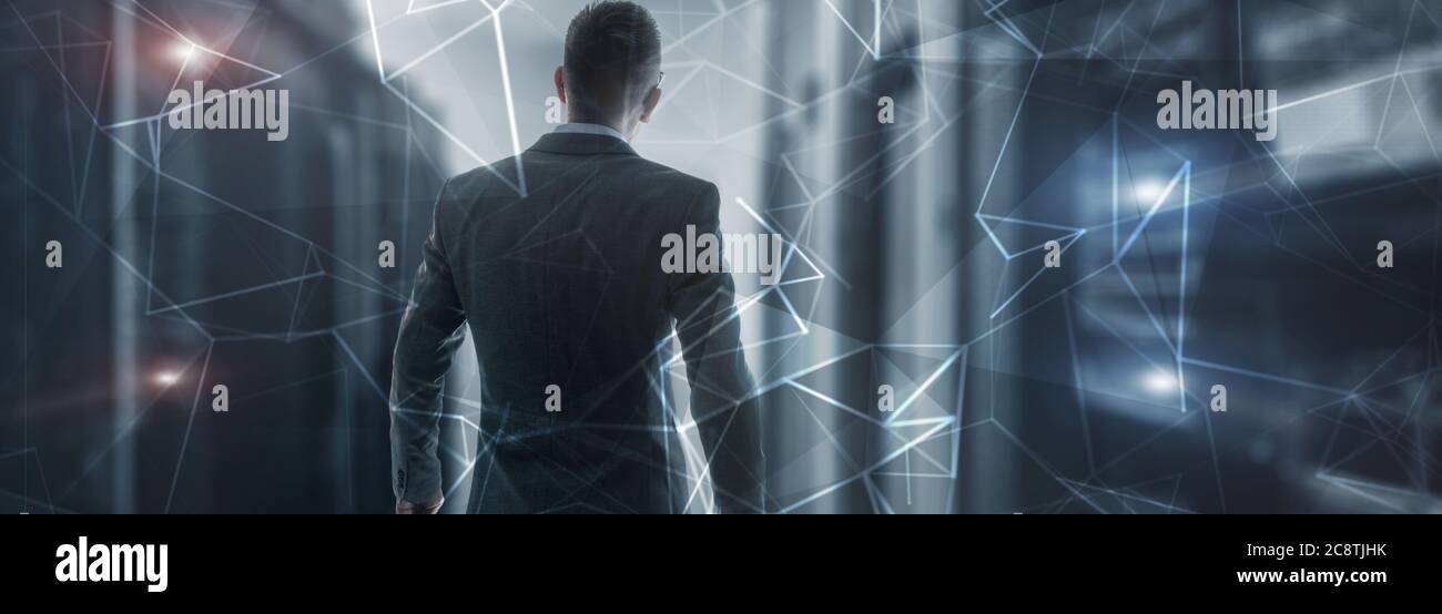 Cyber Network Abstract Digital Technology Background. People and ...