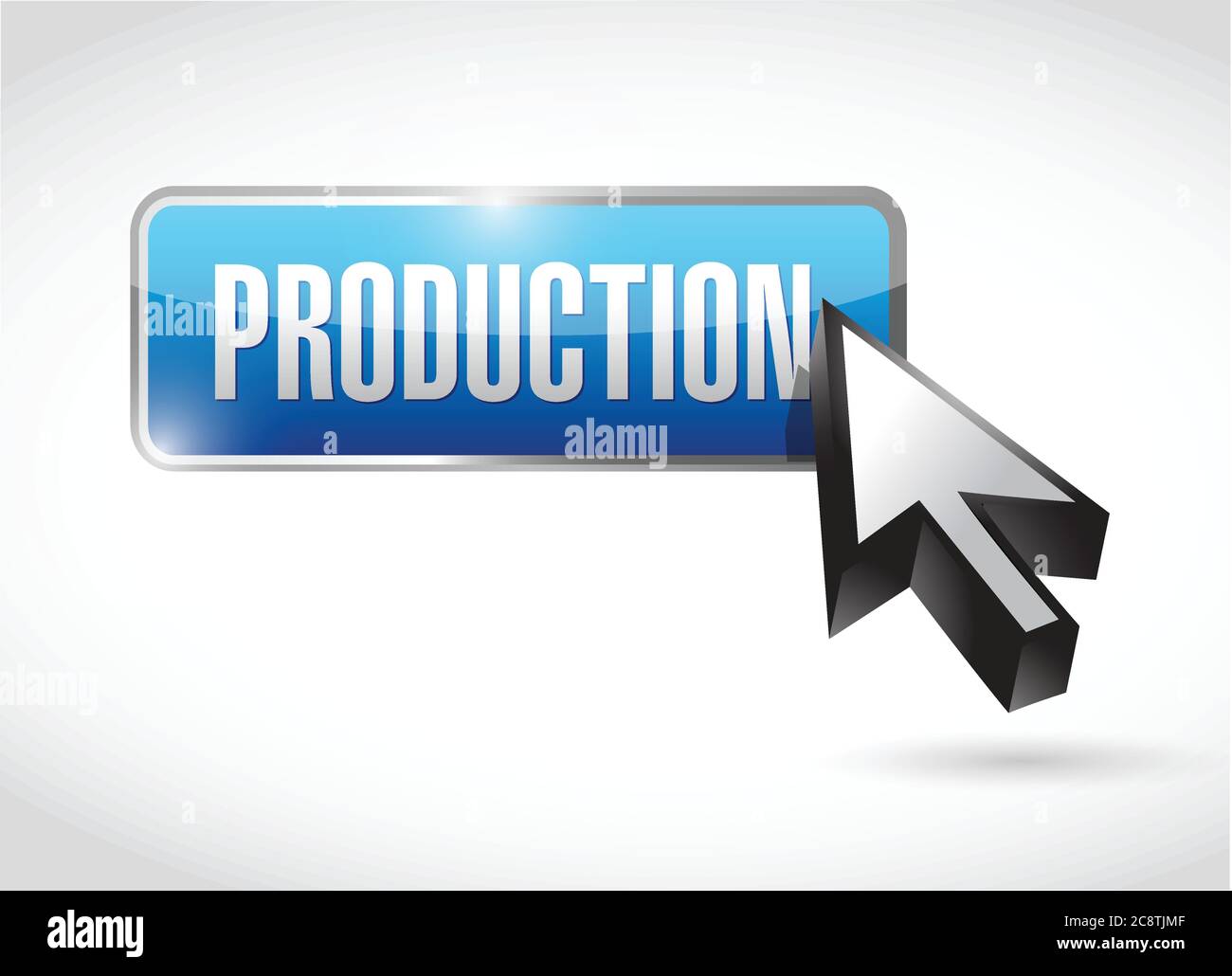 Production blue button illustration design over a white background Stock Vector