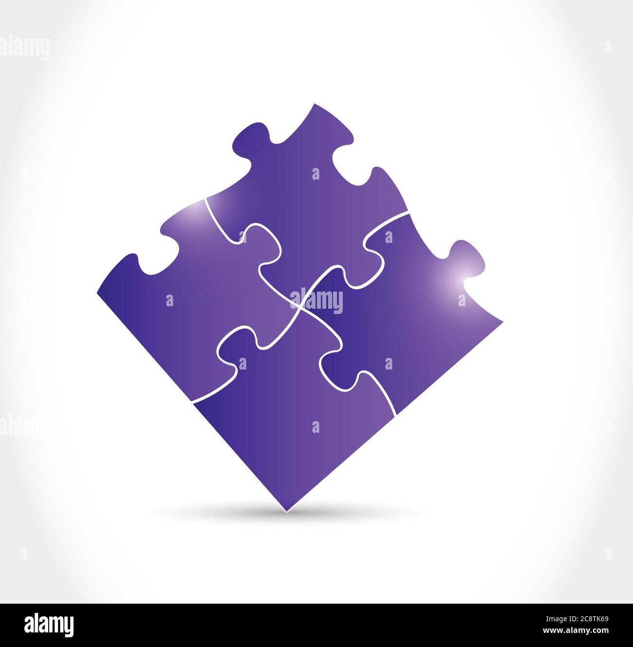 Purple puzzle pieces illustration design over a white background Stock ...
