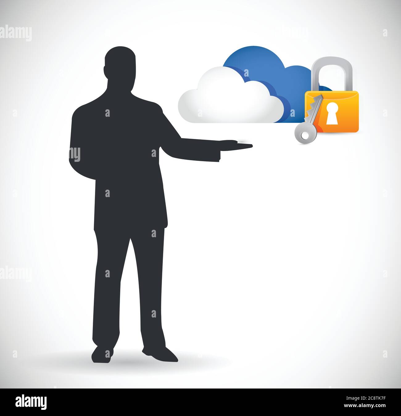 Cloud computing security concept illustration design over white Stock Vector