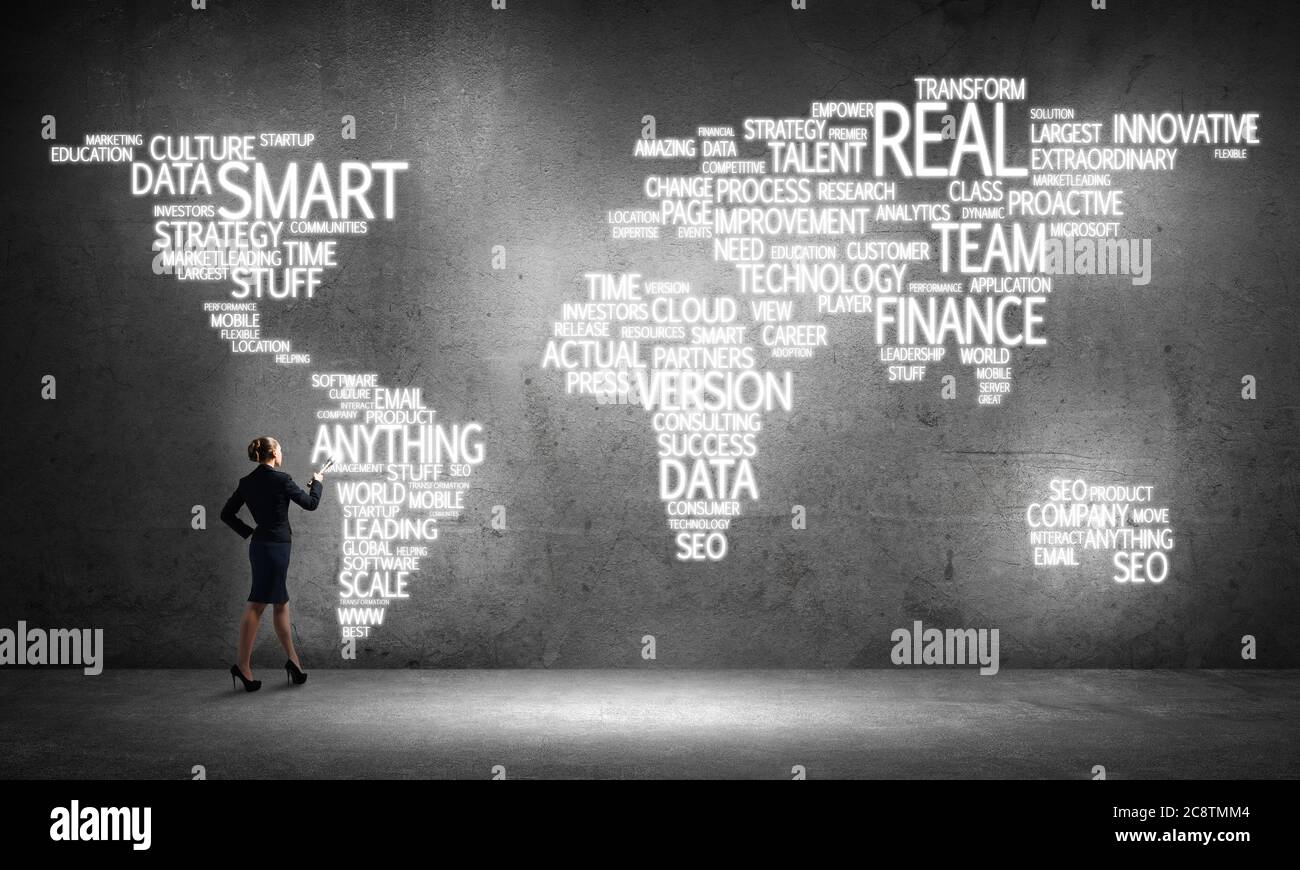 Woman throwing light on her ideas Stock Photo Alamy