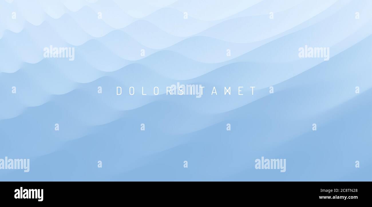 3D wavy background with ripple effect. Vector illustration for design. Stock Vector