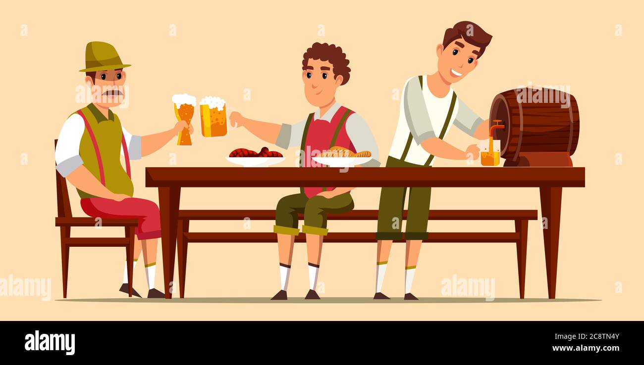 Octoberfest celebration flat vector illustration Stock Vector