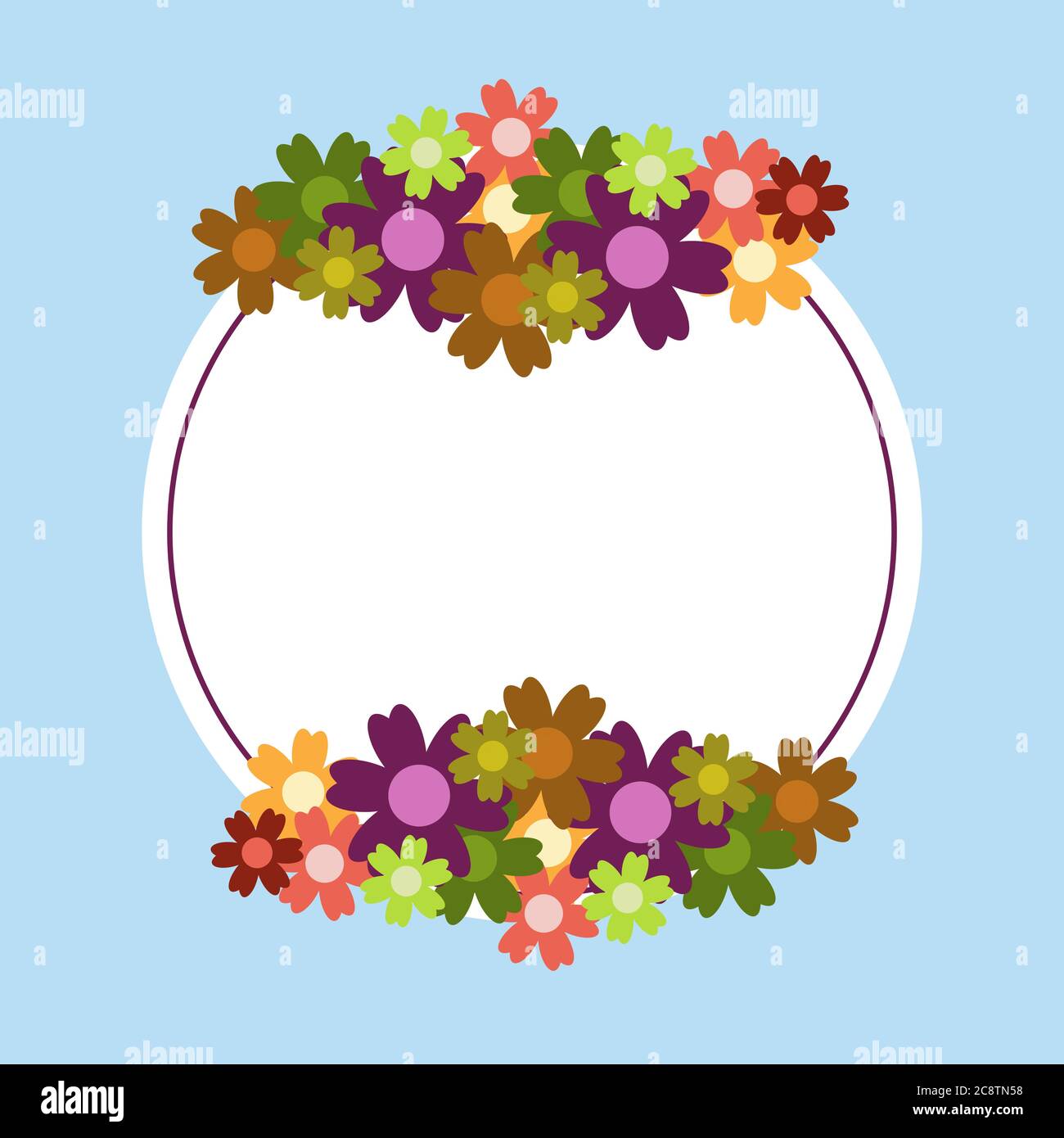 picture Simple Blue Flower Simple Blue Background Design https www alamy com colored simple flower bouquet on blue background frame with decoration card for wedding birthday holiday vector backdrop illustration image366878436 html