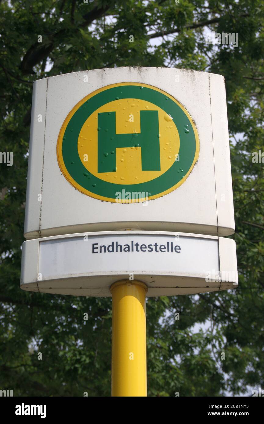 Bus-Endhaltestelle Stock Photo