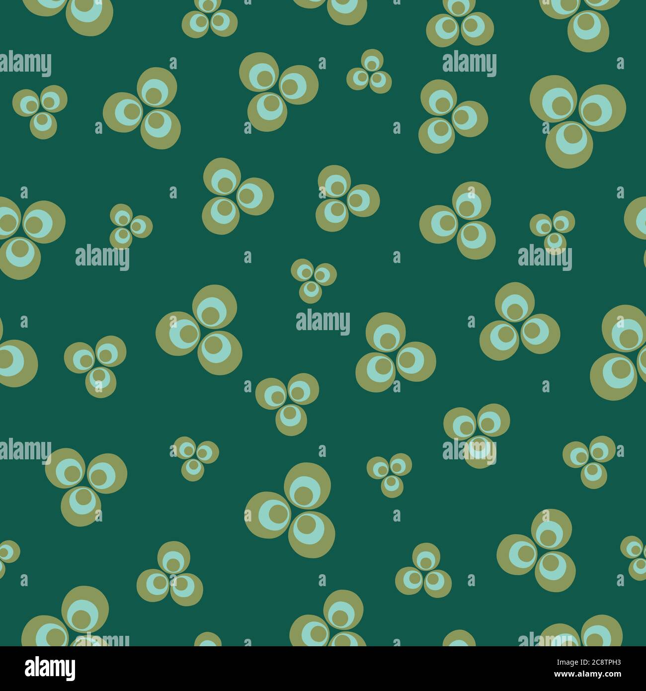 clover leaves seamless vector pattern in green Stock Vector
