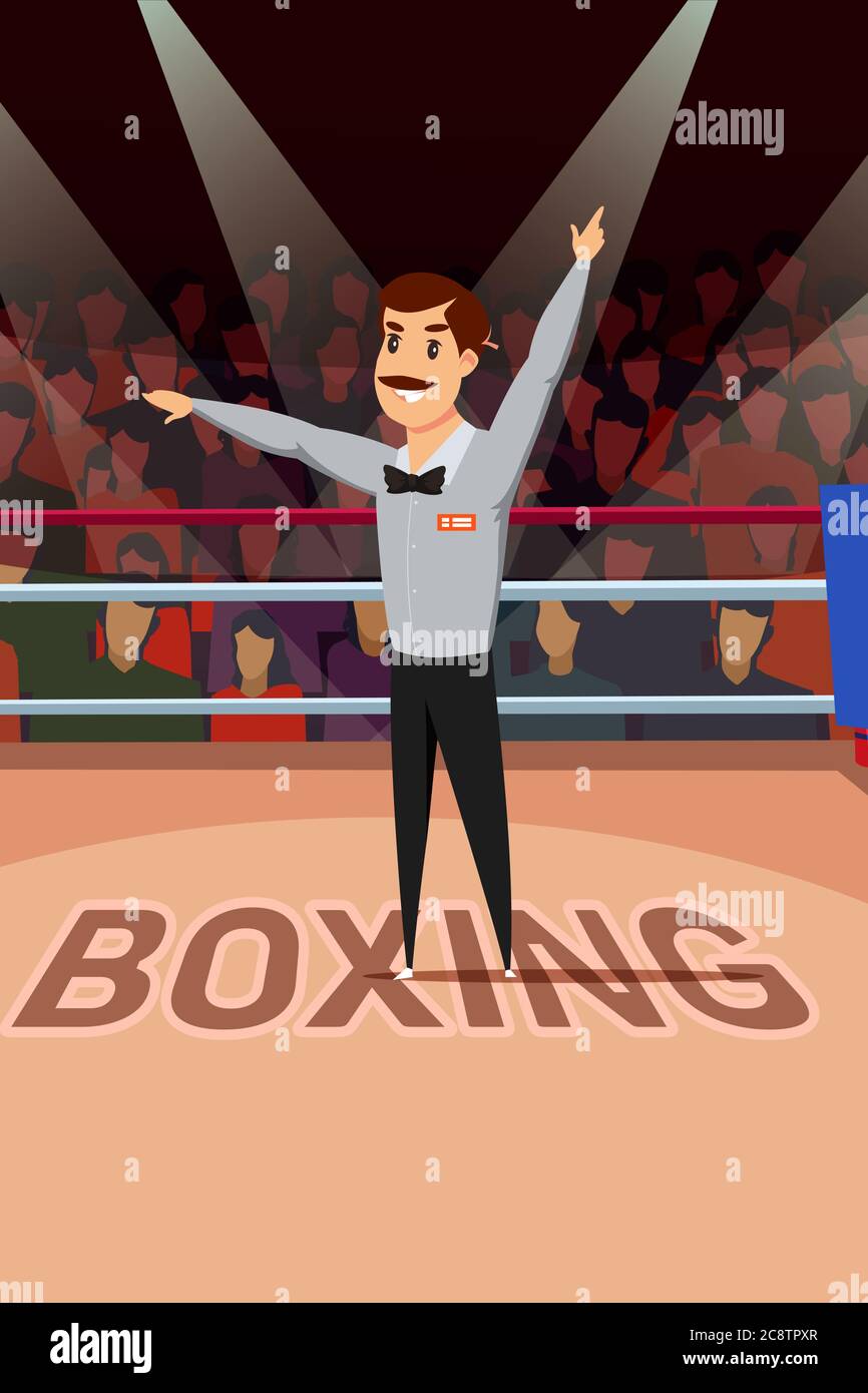 Boxing match referee flat vector illustration Stock Vector Image & Art