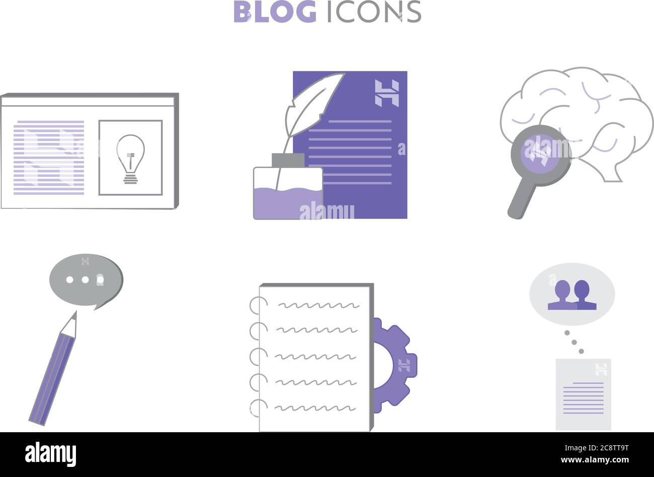 Blog content icons blogging Stock Vector Images Alamy