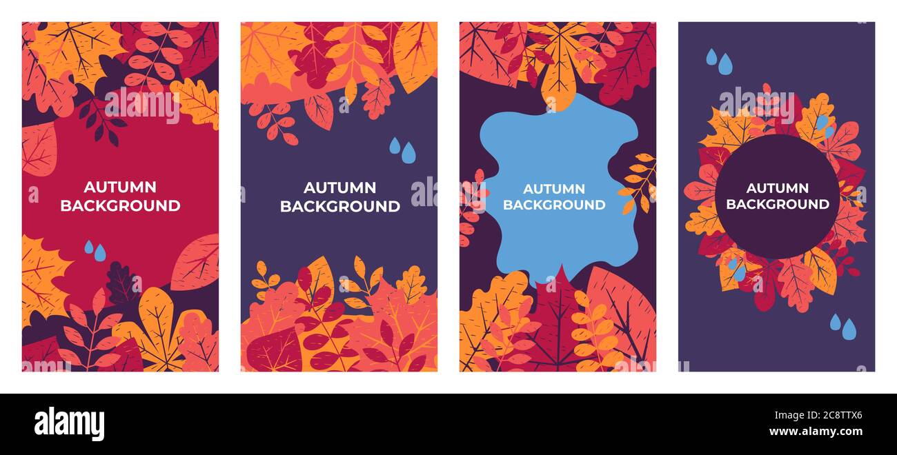 Autumn background Autumn leaves for story, banner, poster and advertising Stock Vector