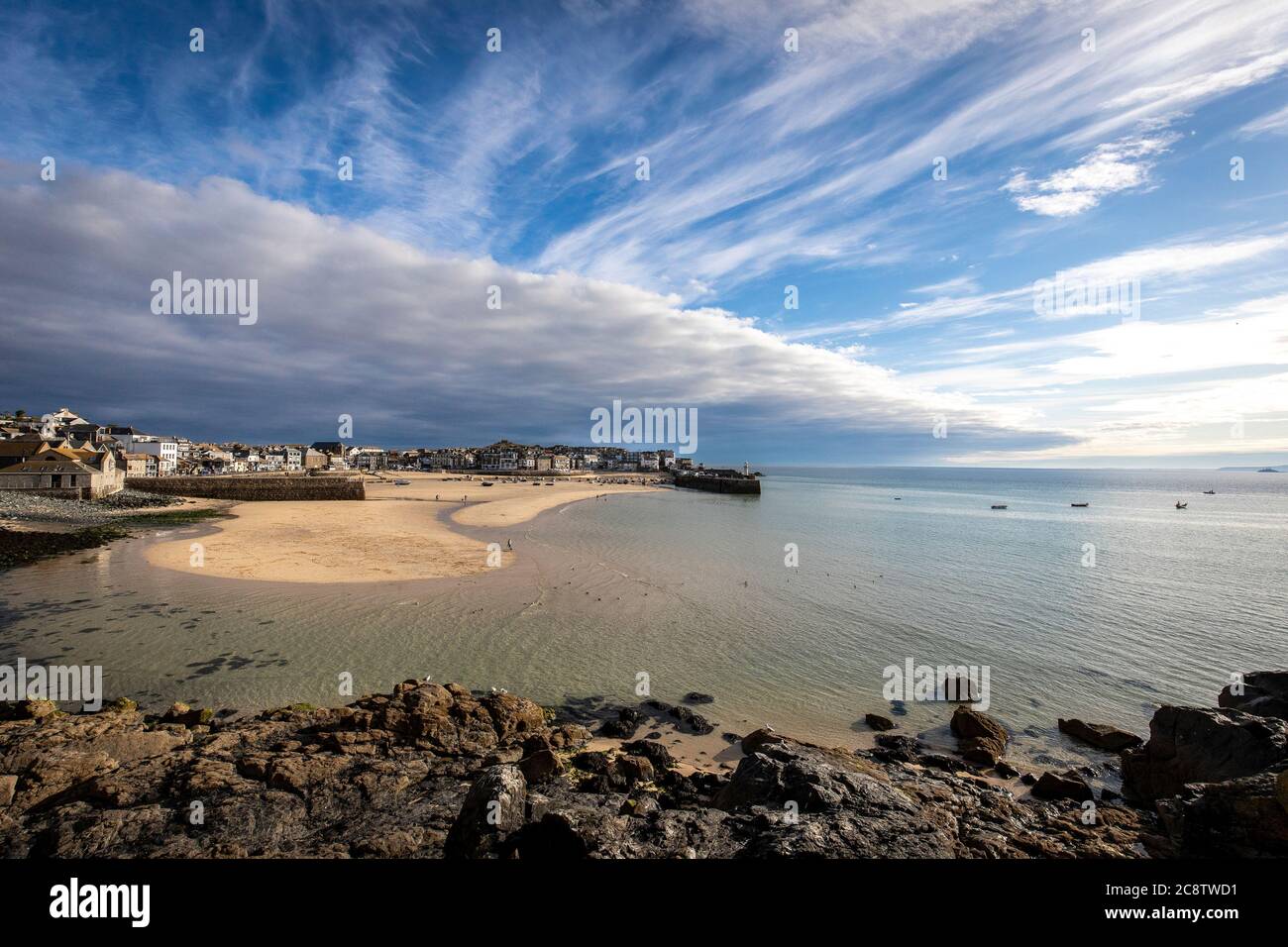 St Ives Cornwall harbour Landscape Stock Photo