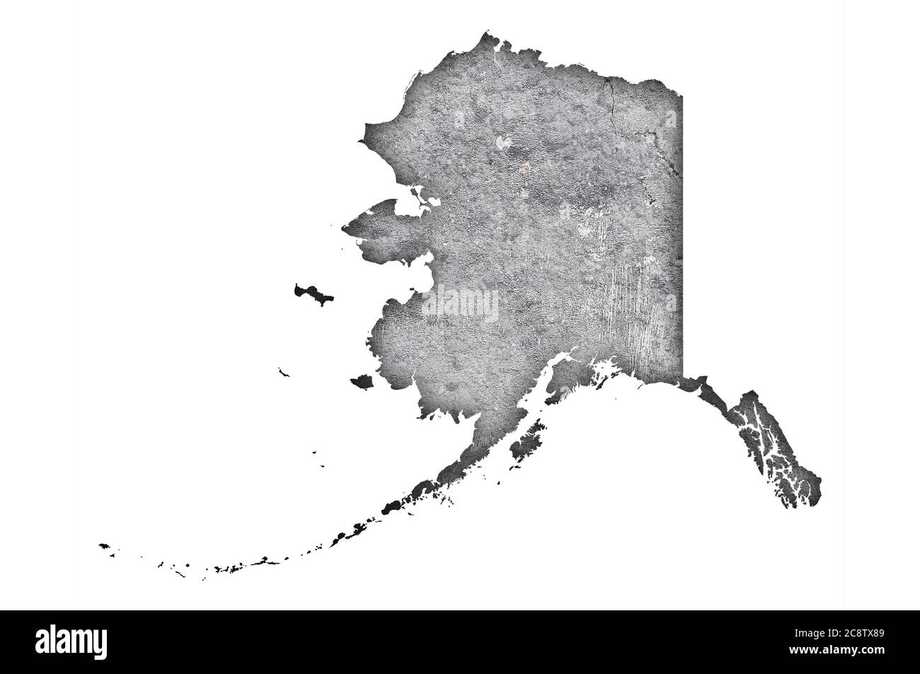 Map of Alaska on weathered concrete Stock Photo - Alamy