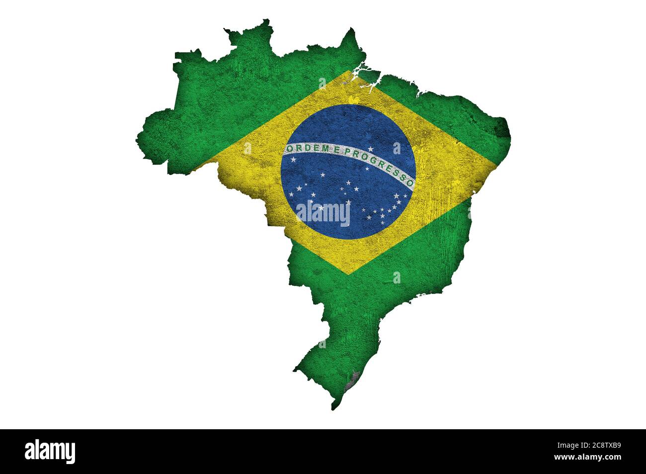Map and flag of Brazil on weathered concrete Stock Photo - Alamy
